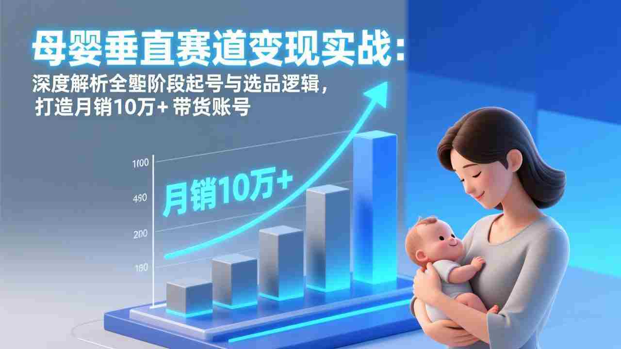 （17233期）母婴垂直赛道变现实战：深度解析三大阶段起号与选品逻辑，打造月销10万+带货账号-湘创网