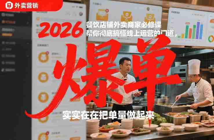 2026餐饮店铺外卖商家必修课，帮你彻底搞懂线上运营的门道，实实在在把单量做起来-湘创网