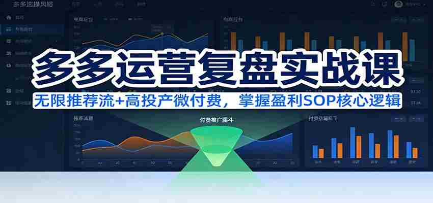 多多运营复盘实战课：无限推荐流+高投产微付费，掌握盈利SOP核心逻辑（更新）-湘创网