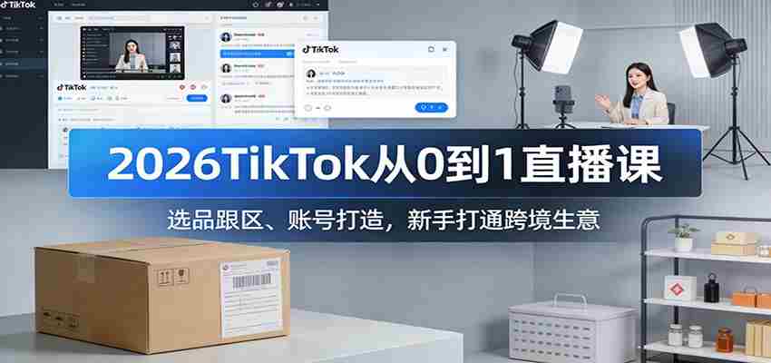 2026TikTok从0到1直播课：选品跟区、账号打造，新手打通跨境生意-湘创网