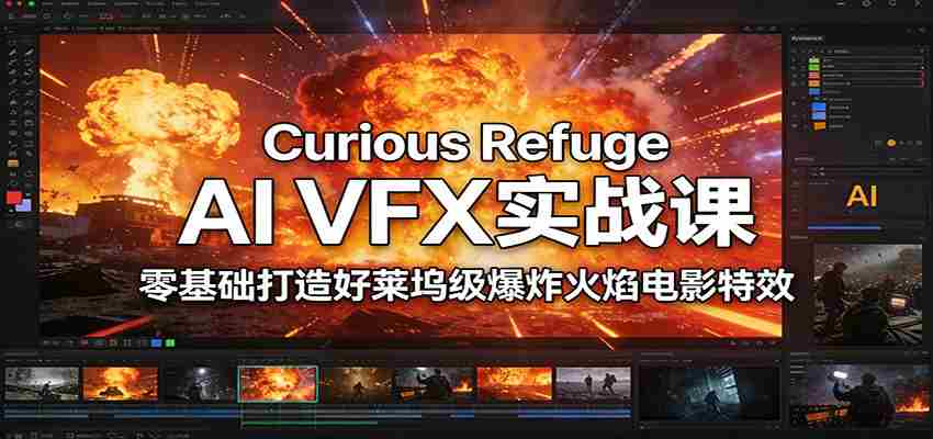 Curious Refuge AI VFX实战课，零基础打造好莱坞级爆炸火焰电影特效-湘创网