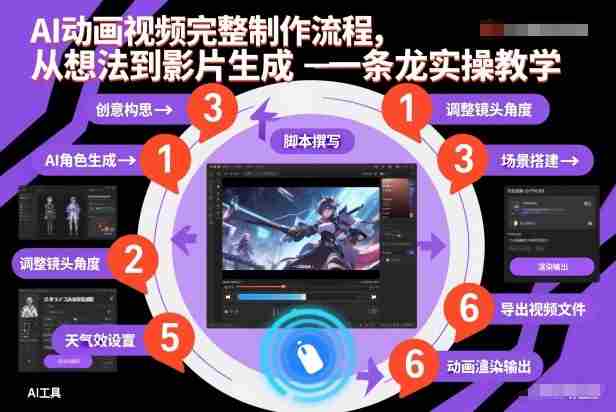 AI动画视频完整制作流程，从想法到影片生成一条龙实操教学-湘创网