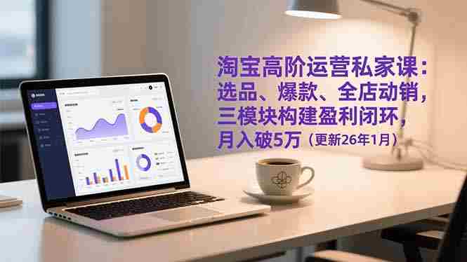 （17016期）淘宝高阶运营私家课：选品、爆款、全店动销，三模块构建盈利闭环，月入破5万（更新26年1月）-湘创网