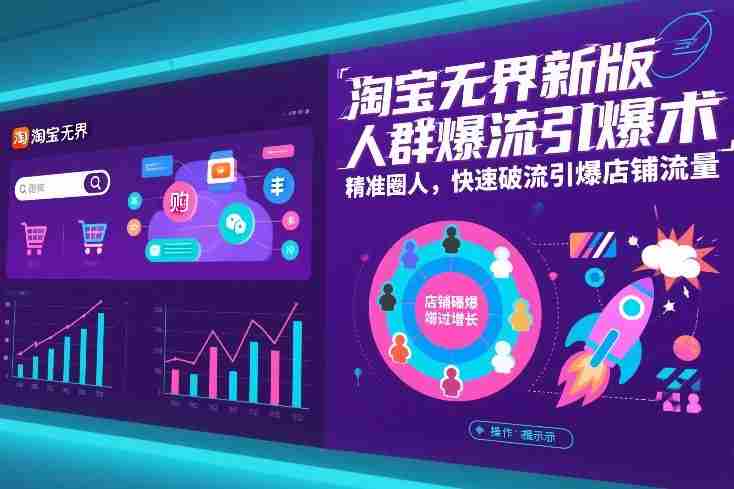 淘宝无界新版人群爆流引爆术，精准圈人，快速破流引爆店铺流量-湘创网