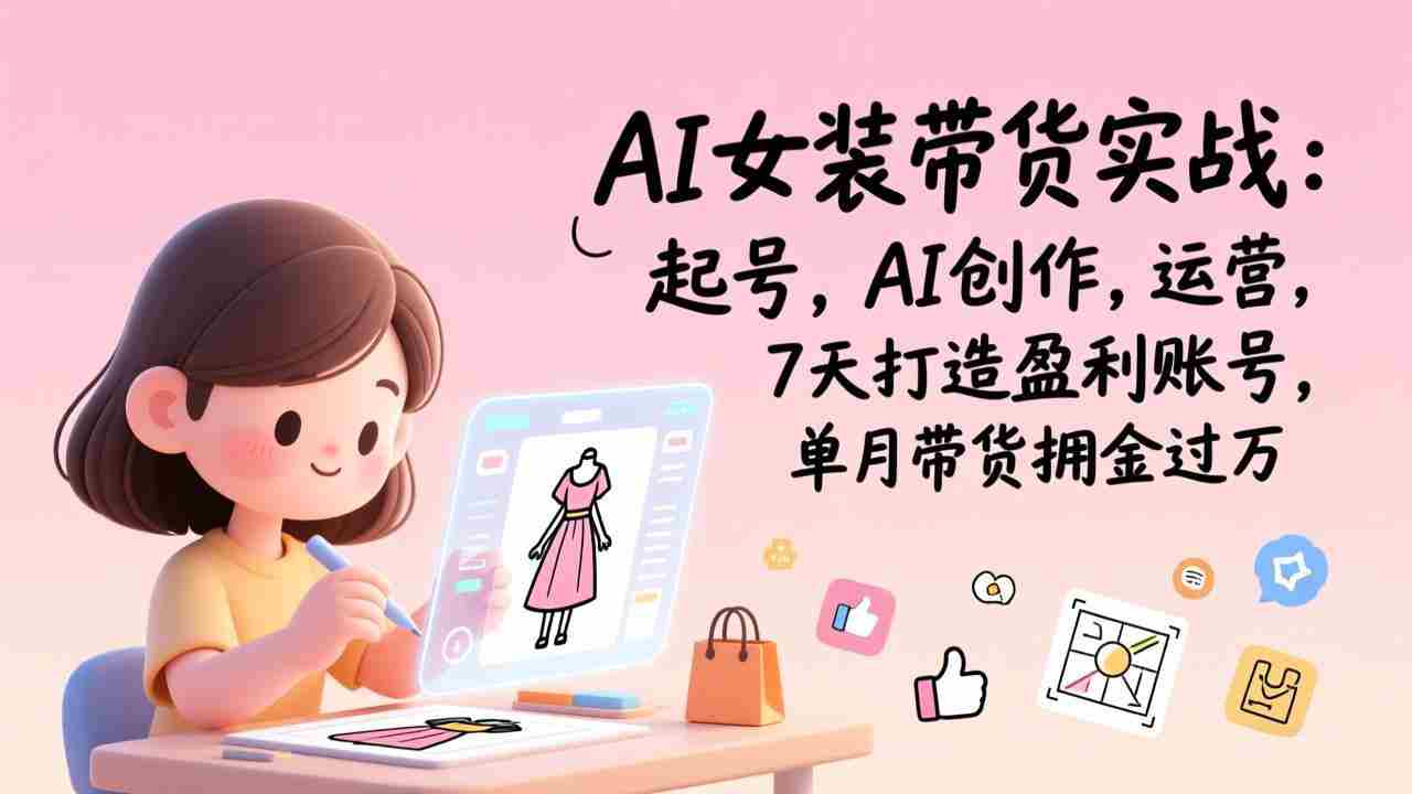 （17117期）AI女装带货实战班（更新）：起号，AI创作，运营，7天打造盈利账号，单月带货佣金过万-湘创网