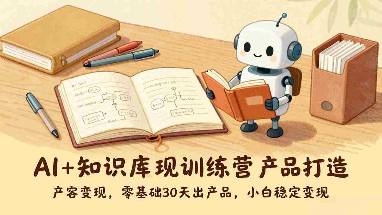 （17323期）AI+知识库变现训练营，产品打造、内容创作、全平台变现，零基础30天出产品，小白稳定变现-湘创网