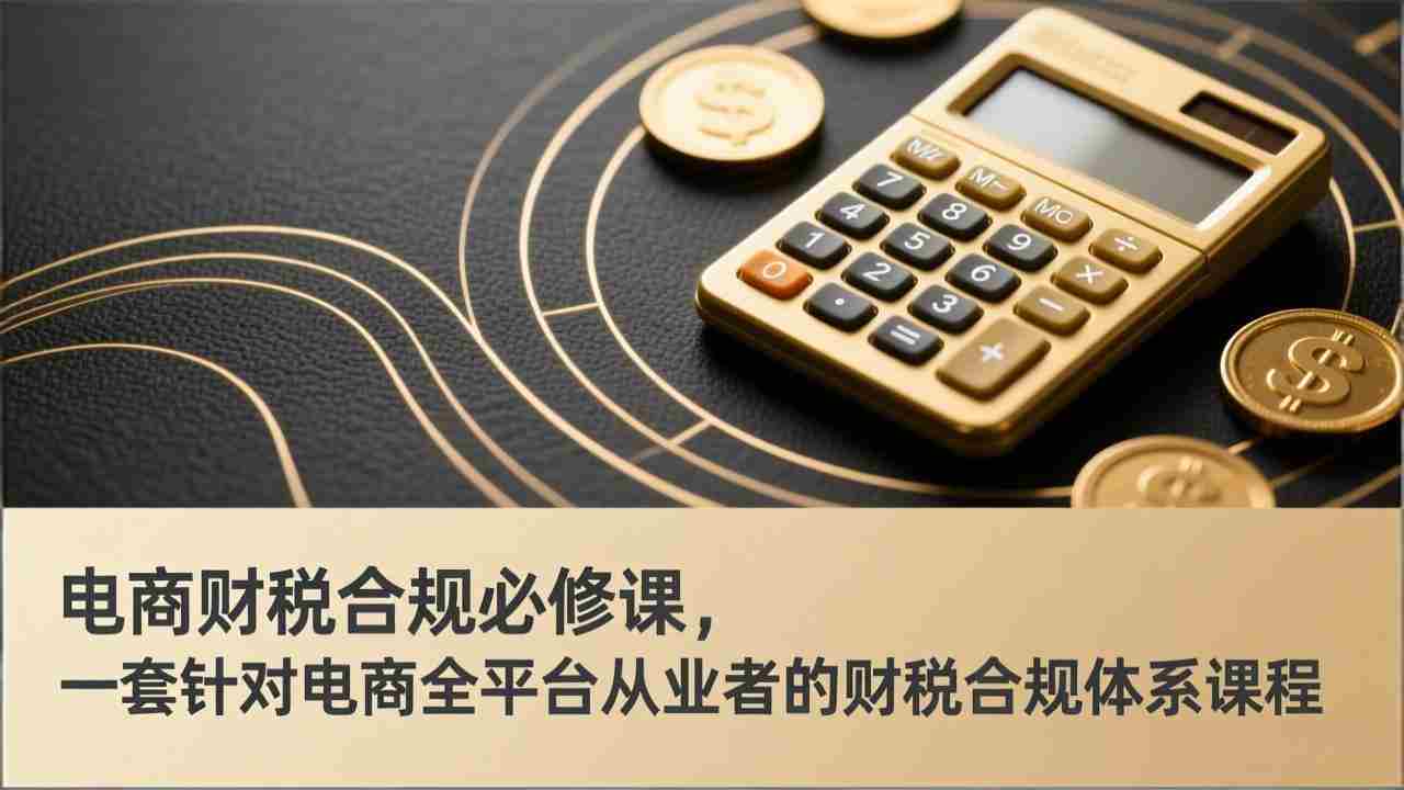 （17359期）电商财税合规必修课，是一套针对电商全平台从业者的财税合规体系课程-湘创网