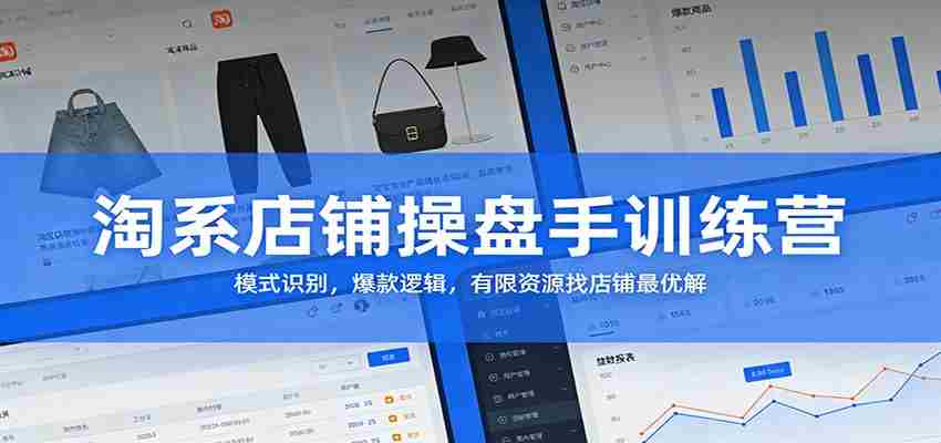 淘系店铺操盘手训练营：模式识别，爆款逻辑，有限资源找店铺最优解-湘创网