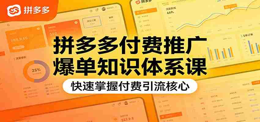 拼多多付费推广爆单知识体系课，快速掌握付费引流核心-湘创网