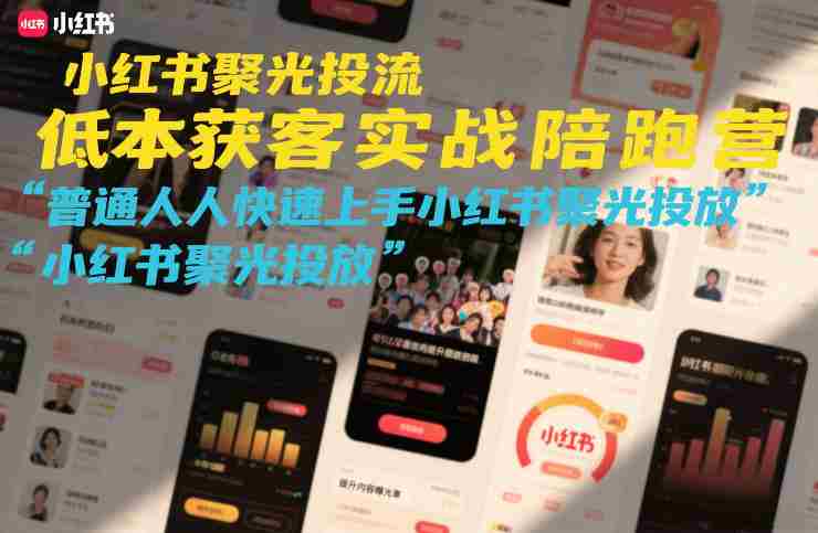 小红书聚光投流低成本获客实战陪跑营，普通人快速上手小红书聚光投放-湘创网