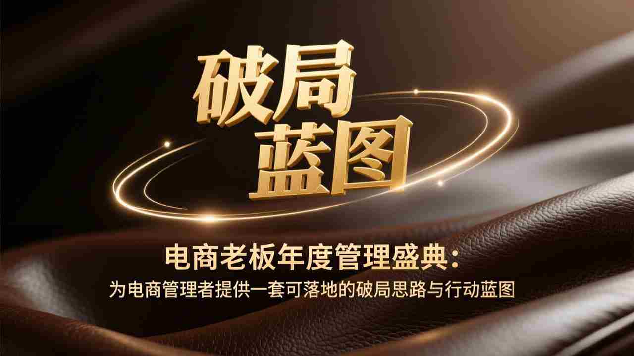 （17374期）电商老板年度管理盛典：为电商管理者提供一套可落地的破局思路与行动蓝图-湘创网