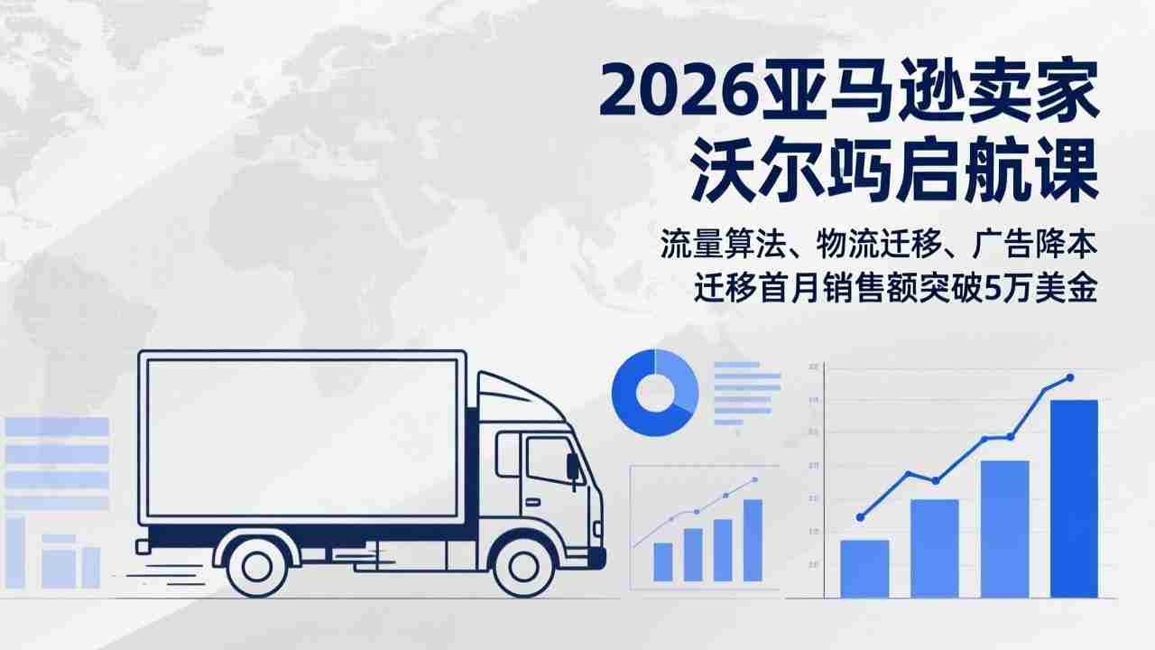 （17416期）2026亚马逊卖家沃尔玛启航课，流量算法、物流迁移、广告降本，迁移首月销售额突破5万美金-湘创网