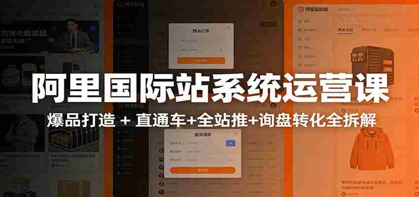 阿里国际站运营实战课：从店铺布局到TOP10旺铺，数据化运营，推广全攻略-湘创网