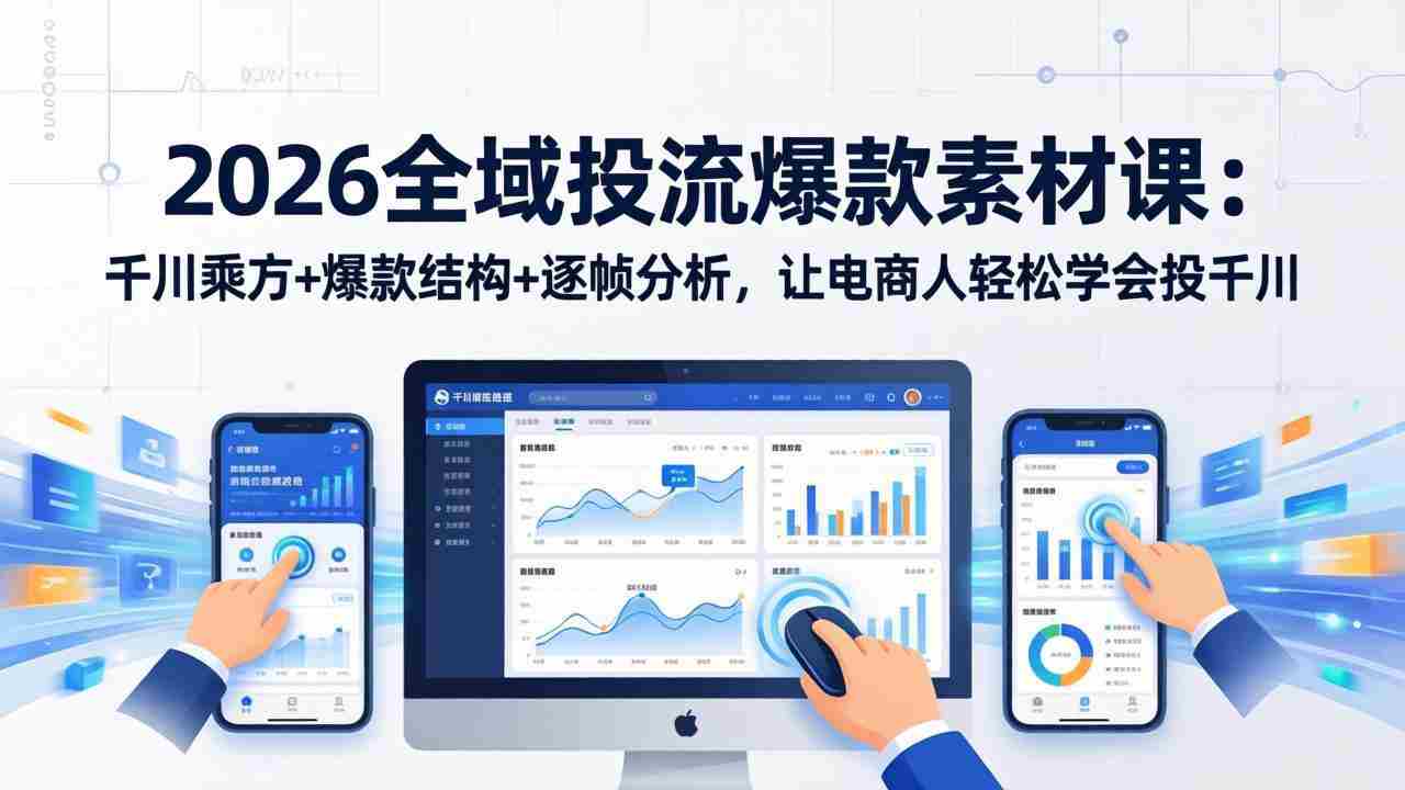 （17705期）2026全域投流爆款素材课：千川乘方+爆款结构+逐帧分析，让电商人轻松学会投千川-湘创网
