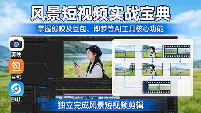 （17704期）风景短视频实战宝典：掌握剪映及豆包、即梦等AI工具的核心功能，独立完成风景短视频剪辑-湘创网