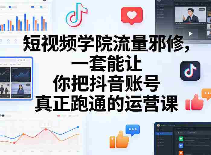 短视频学院流量邪修，一套能让你把抖音账号真正跑通的运营课-湘创网