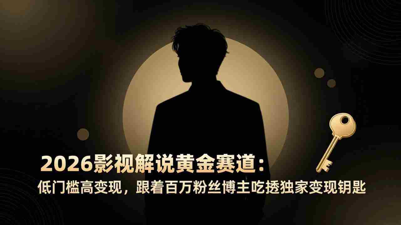 （17721期）2026影视解说黄金赛道：低门槛高变现，跟着百万粉丝博主吃透独家变现钥匙-湘创网