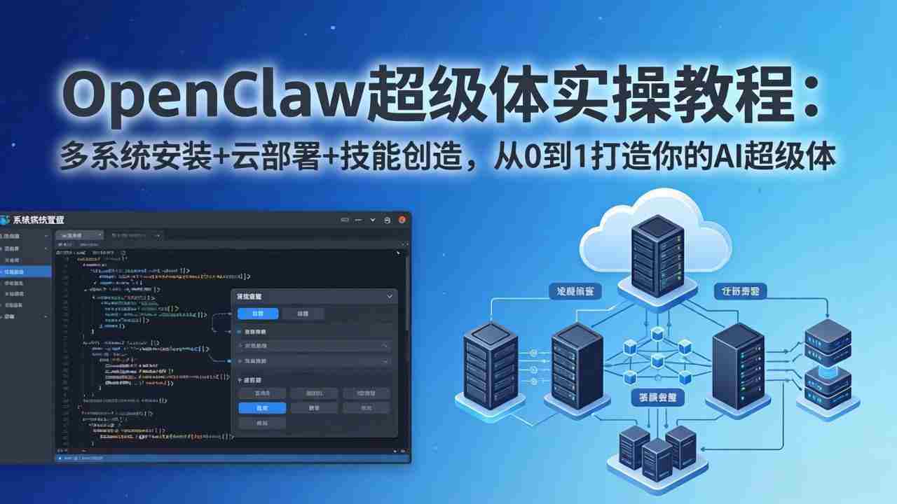 （17603期）OpenClaw-小龙虾 超级体实操教程：多系统安装+云部署+技能创造，从0到1打造你的AI超级体-湘创网