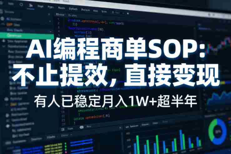 AI编程商单SOP，AI编程不能只给工作提效，还要直接变现，有人已经稳定月入1W+半年了-湘创网