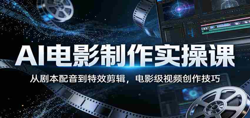 AI电影制作实操课：从剧本配音到特效剪辑，电影级视频创作技巧-湘创网