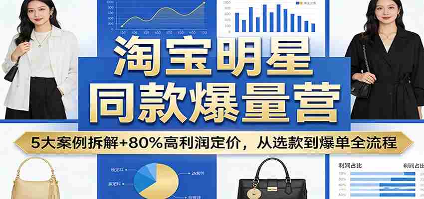 淘宝明星同款爆量营：5大案例拆解+80%高利润定价，从选款到爆单全流程-湘创网