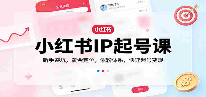 小红书IP起号课：新手避坑，黄金定位，涨粉体系，快速起号变现-湘创网