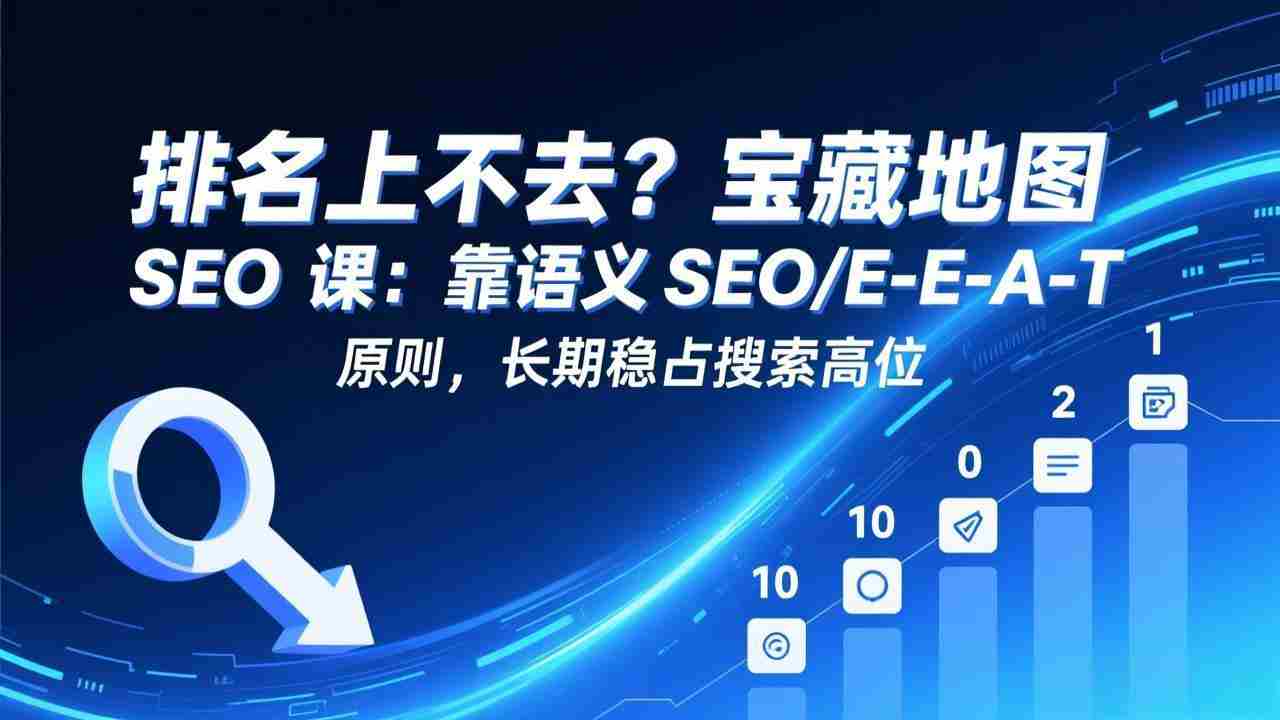 （17460期）排名上不去？宝藏地图 SEO 课：靠语义 SEO+E-E-A-T 原则，长期稳占搜索高位-湘创网