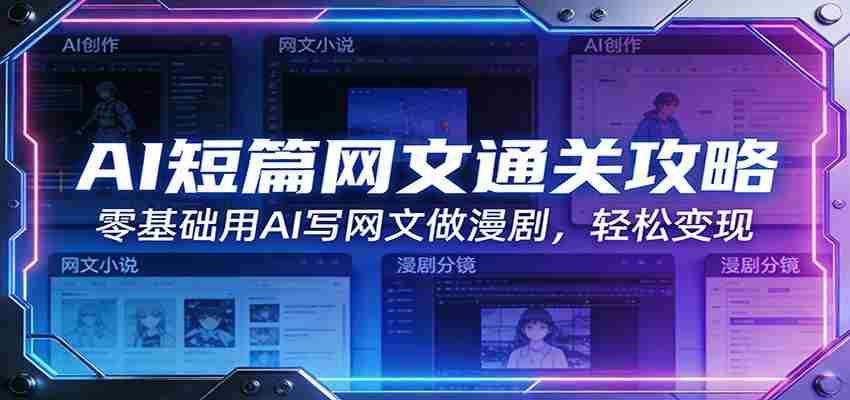 AI短篇网文通关攻略：零基础用AI写网文做漫剧，轻松变现-湘创网