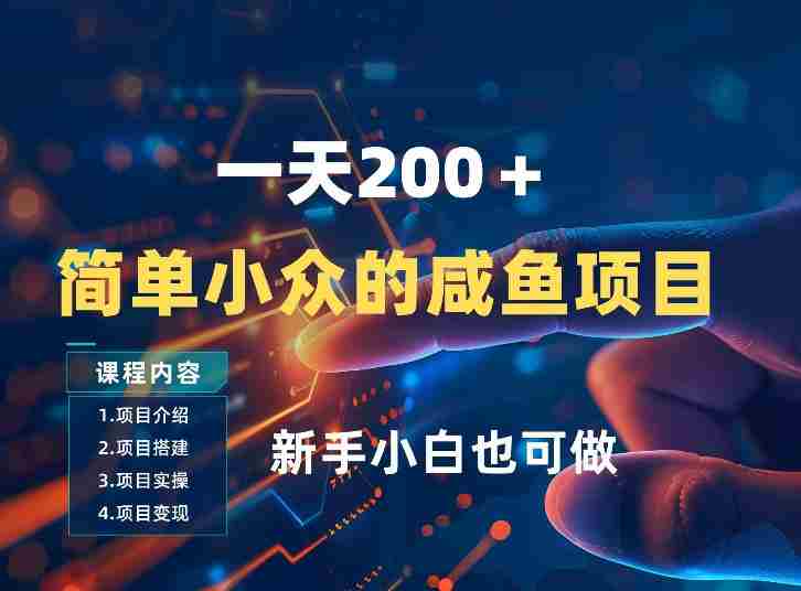 一天收入2张，一个简单小众的咸鱼项目，0门槛小白也能做-湘创网