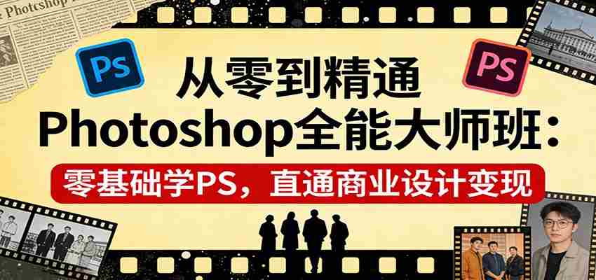 从零到精通Photoshop全能大师班：零基础学PS，直通商业设计变现-湘创网