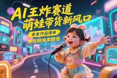 AI王炸赛道，萌娃带货新风口，条条作品爆单，带货转换率翻倍，核心逻辑拆解-湘创网