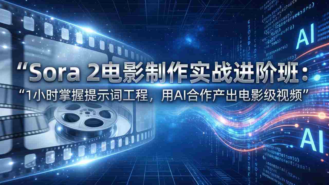 （17679期）Sora 2电影制作实战进阶班：1小时掌握提示词工程，用AI合作产出电影级视频-湘创网