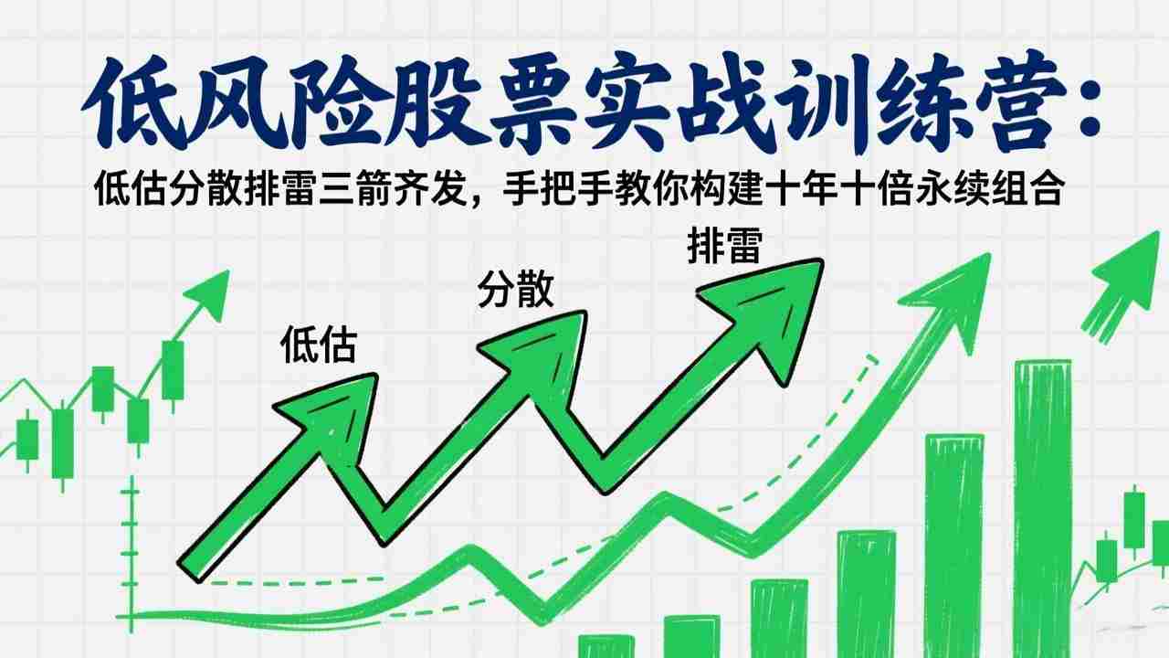 （17487期）低风险股票实战训练营：低估分散排雷三箭齐发，手把手教你构建十年十倍永续组合-湘创网