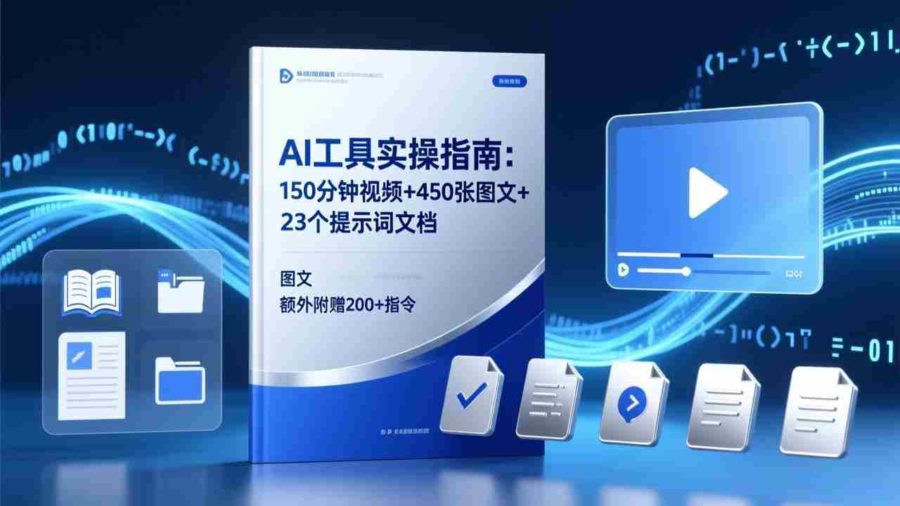 （17504期）AI工具实操指南：150分钟视频+450张图文+23个提示词文档，额外附赠200+指令-湘创网