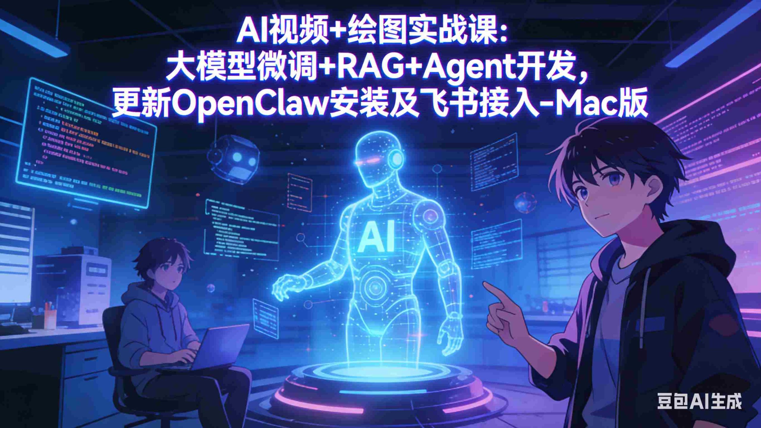 （17594期）AI视频+绘图实战课：大模型微调+RAG+Agent开发，更新OpenClaw安装及飞书接入-Mac版-湘创网