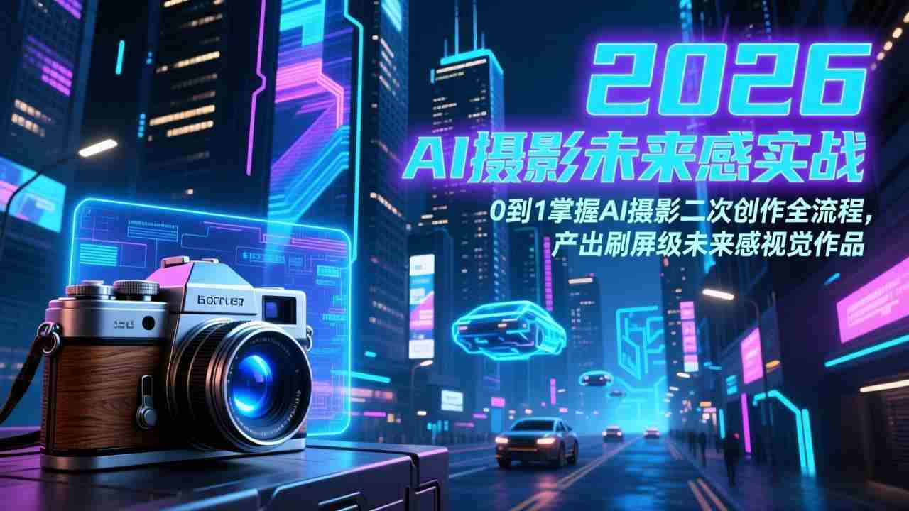 （17584期）2026 AI摄影未来感实战：0到1掌握AI摄影二次创作全流程，产出刷屏级未来感视觉作品-湘创网