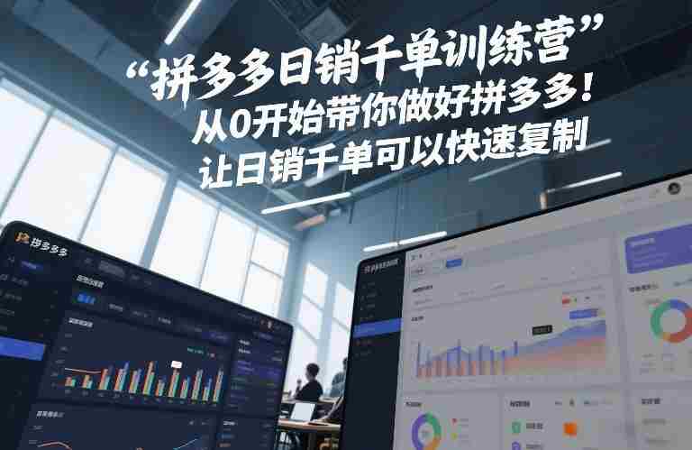 拼多多日销千单训练营,从0开始带你做好拼多多,让日销千单可以快速复制(更新26年3月)