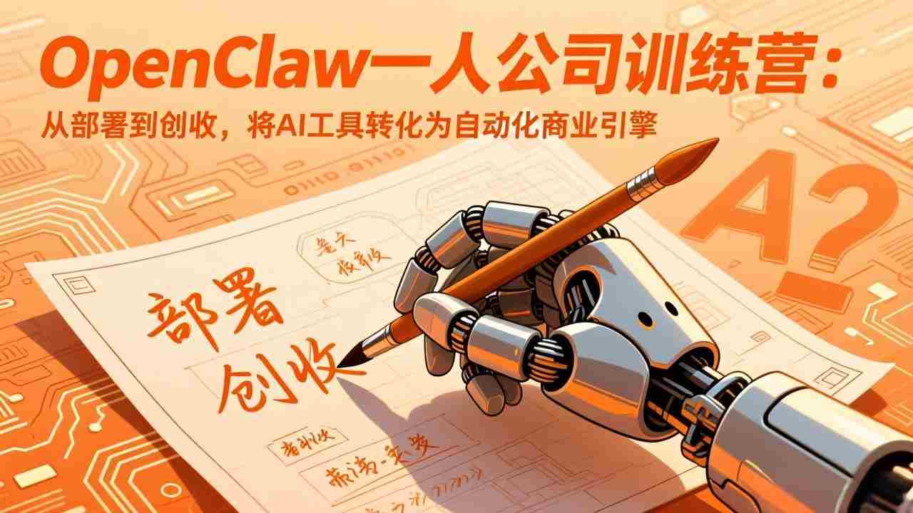 （17540期）OpenClaw一人公司训练营：从部署到创收，将AI工具转化为自动化商业引擎-湘创网
