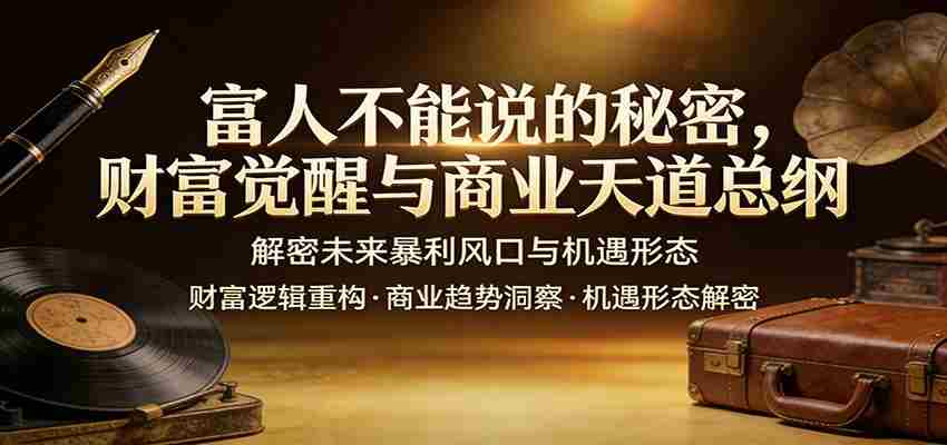 富人不能说的秘密，财富觉醒与商业天道总纲，解密未来暴利风口与机遇形态-湘创网