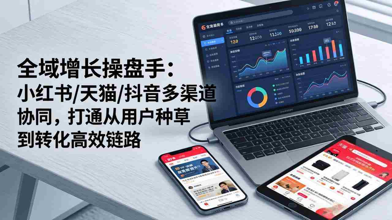 （17605期）全域增长操盘手：小红书/天猫/抖音多渠道协同，打通从用户种草到转化高效链路-湘创网
