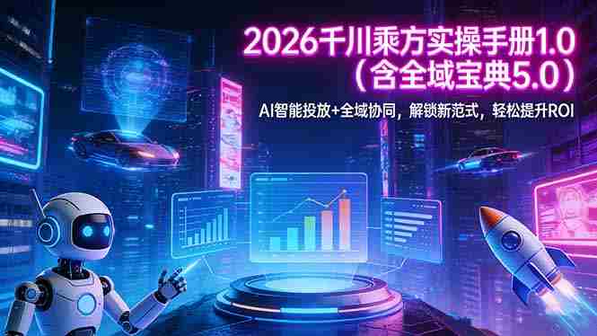 （17625期）2026 千川乘方实操手册 1.0（含全域宝典 5.0）AI 智能投放+全域协同，解锁新范式，轻松提升ROI-湘创网