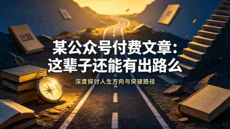 某公众号付费文章：这辈子还能有出路么-湘创网