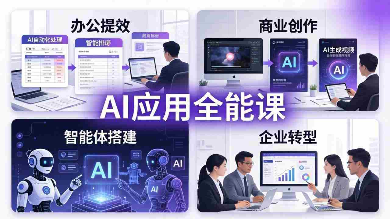 （17890期）AIGC 应用全能课：办公提效、商业创作、智能体搭建、企业转型，一站式学会AI应用-湘创网