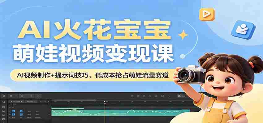 AI火花宝宝萌娃视频变现课：AI视频制作+提示词技巧，低成本抢占萌娃流量赛道-湘创网