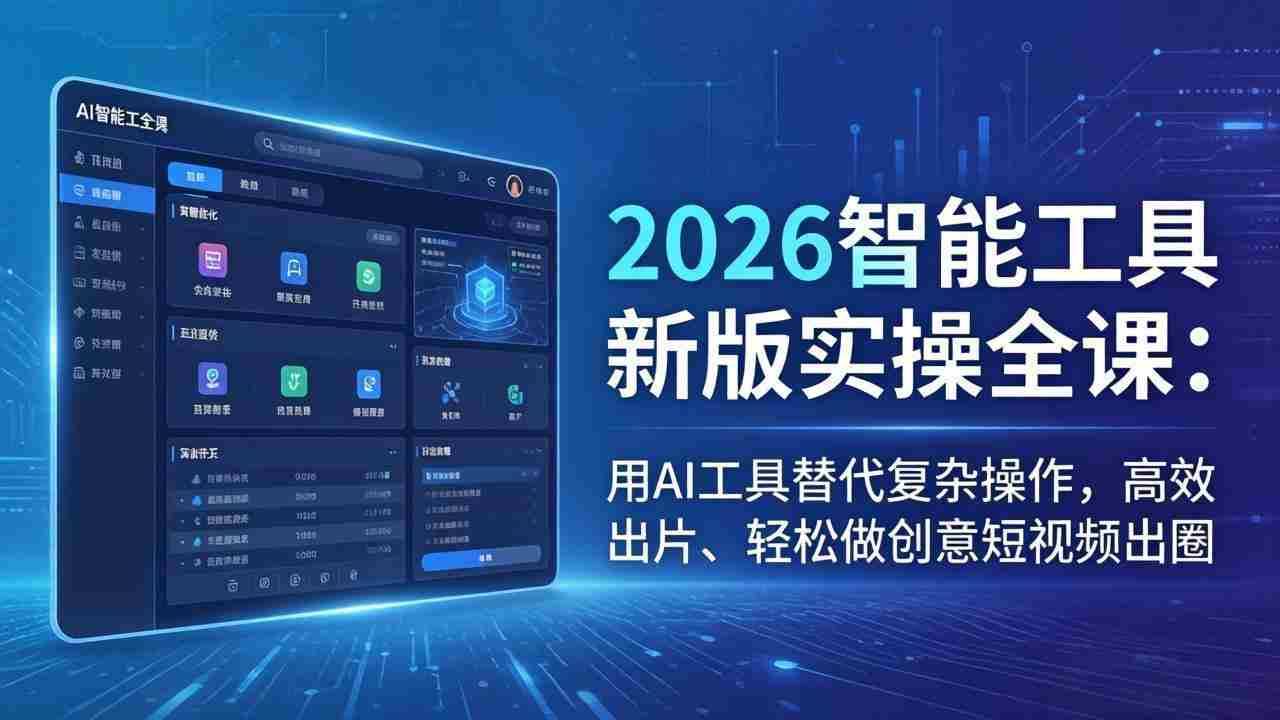 （18005期）2026智能工具新版实操全课：用AI工具替代复杂操作，高效出片、轻松做创意短视频出圈-湘创网