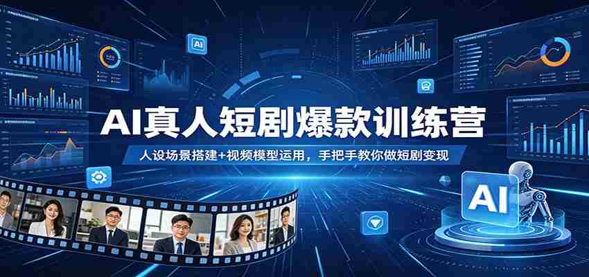 AI真人短剧爆款训练营：人设场景搭建+视频模型运用，手把手教你做短剧变现-湘创网