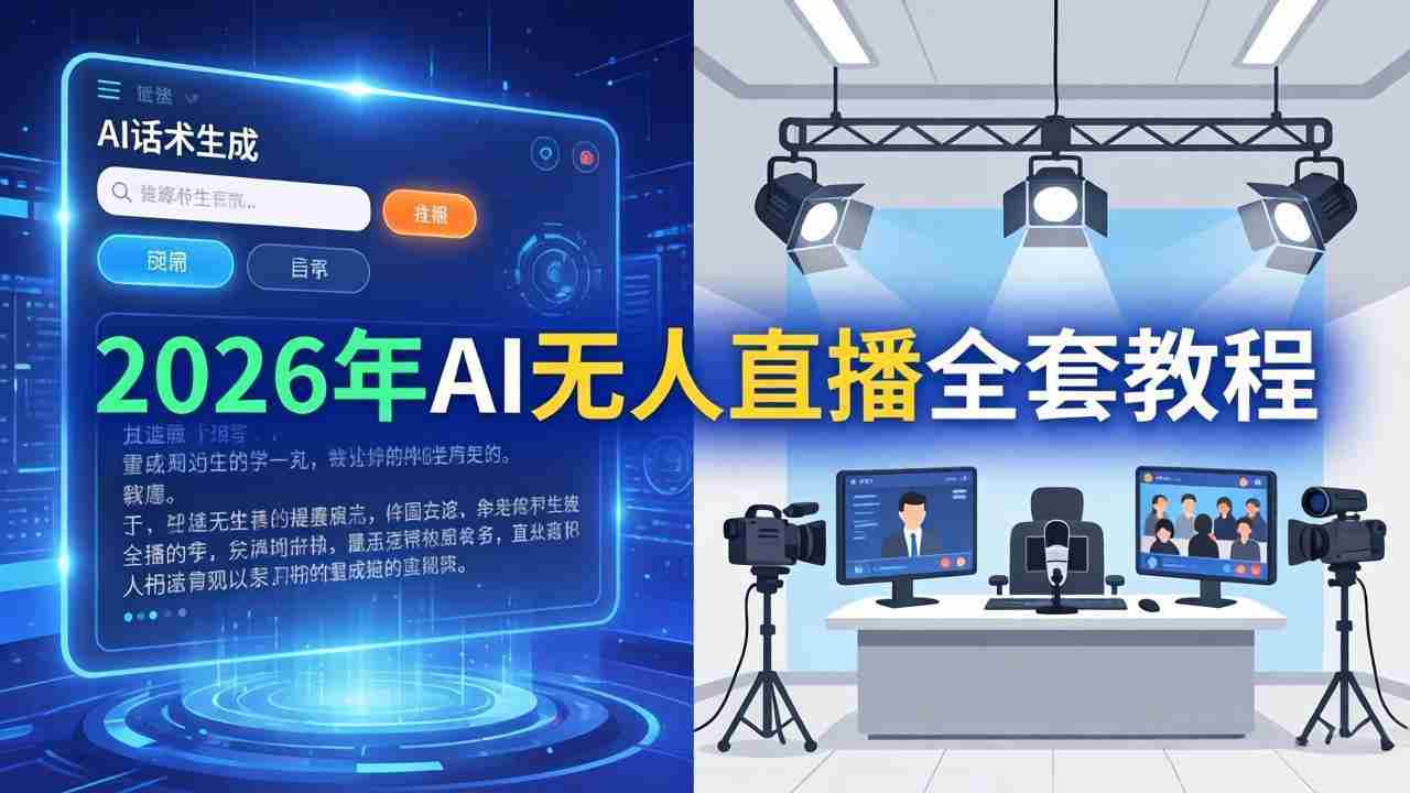（17953期）2026年AI无人直播全套教程：OBS安装+软件配置+直播间搭建+话术生成+一键开播实操-湘创网