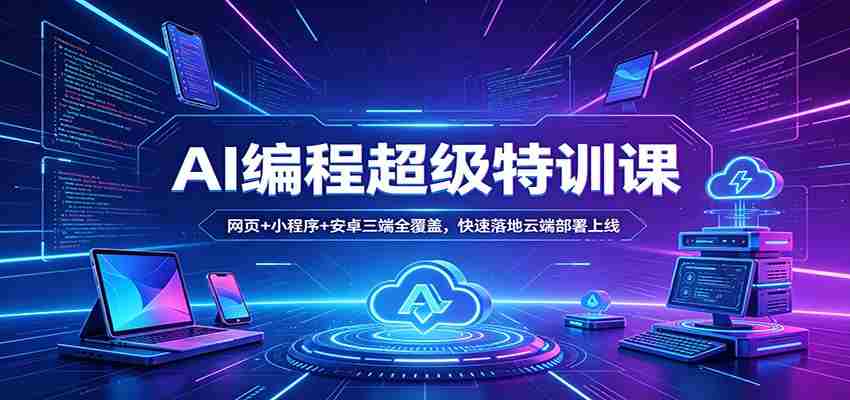AI编程超级特训课：网页+小程序+安卓三端全覆盖，快速落地云端部署上线-湘创网