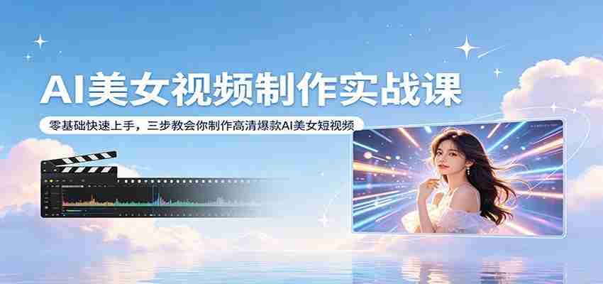 AI美女视频制作实战课：零基础快速上手，三步教会你制作高清爆款AI美女短视频-湘创网
