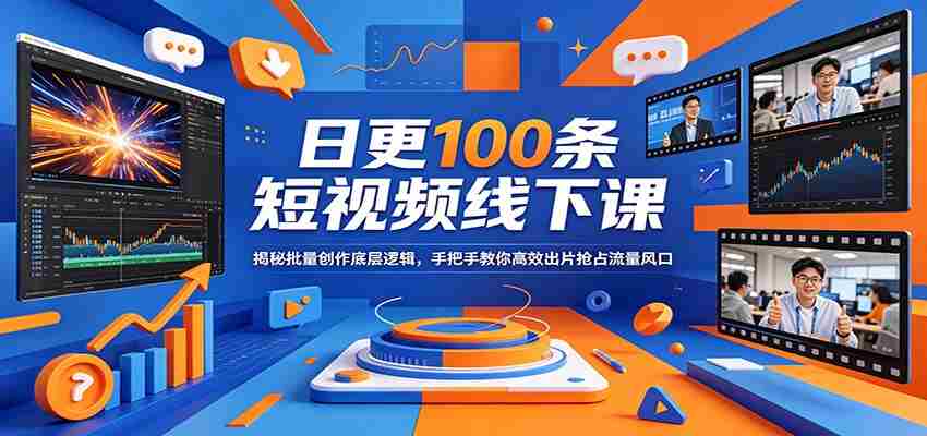 日更100条短视频线下课：揭秘批量创作底层逻辑，手把手教你高效出片抢占流量风口-湘创网
